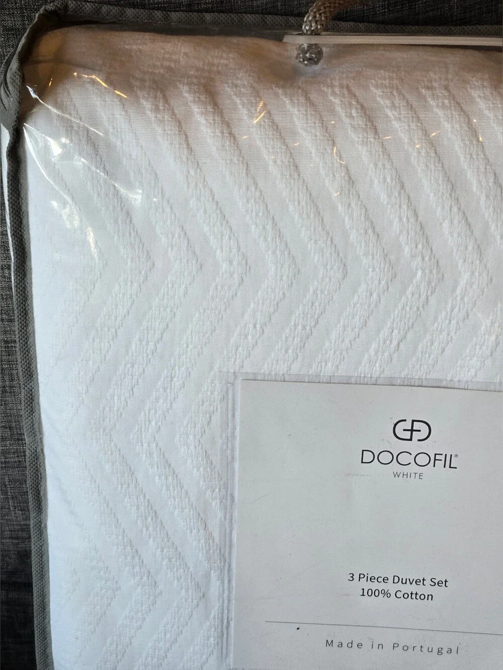 Docofil King Bed 3pc Duvet Set 100% Cotton by Docofil / Portugal White
